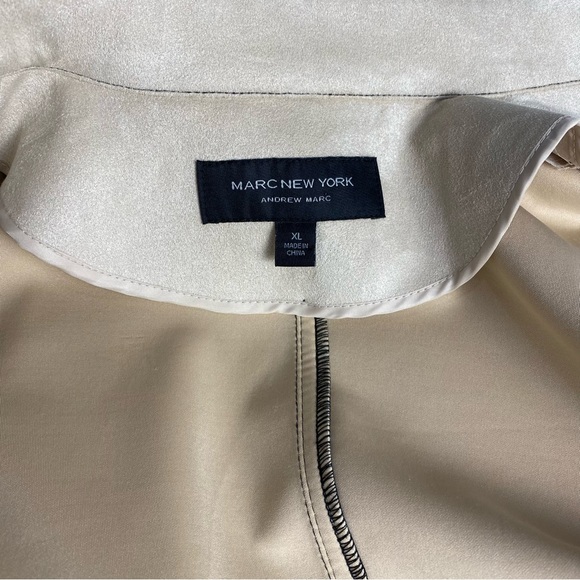 NWOT Marc New York Soft latte faux suede coat cropped button-down jacket nude XL - Picture 11 of 13